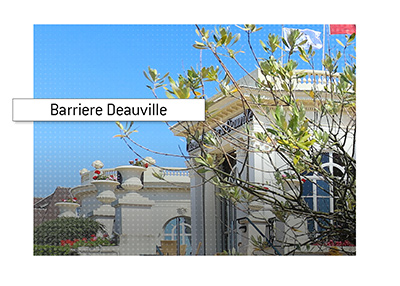 The entrance of the French casino Barriere Deauville on a beautiful sunny day.