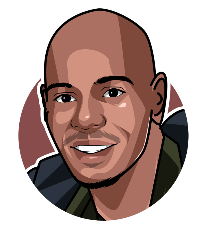 Profile illustration of Dave Chappelle � Comedian.  Art.  Drawing.