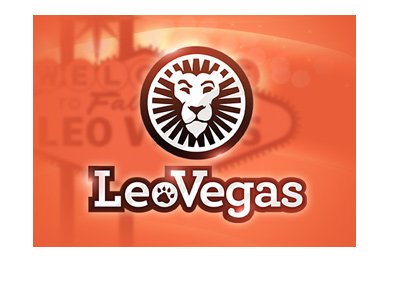 Leo Vegas - Logo over orange background and Vegas like sign.