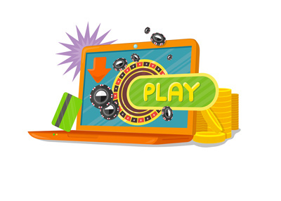 The Illustration of online roulette game play. Fun and exciting is the theme.