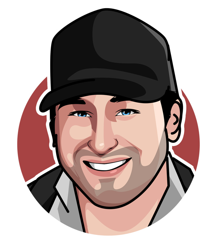 One of the most popular poker players of today - Phil Hellmuth - Profile illustration. Drawing.  Art.  Avatar.