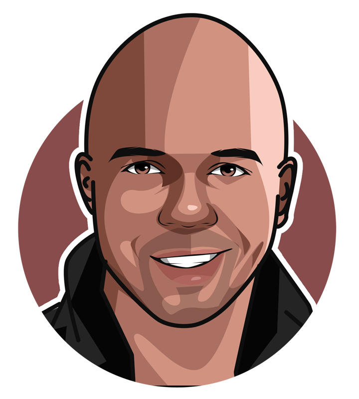 Phil Ivey portrait - Profile illustration. Drawing.