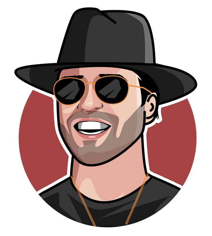 Profile drawing of Roshtein - Popular slot machine player and streamer.  Illustration.  Art.  Avatar.