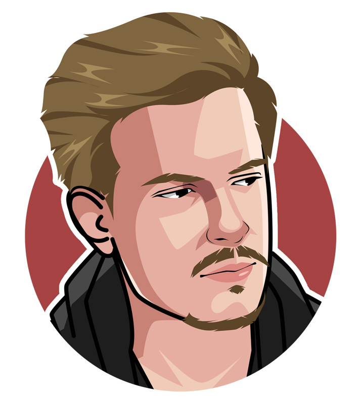 Viktor Blom poker player profile illustratioin.  Art.  Digital avatar.  Drawing.