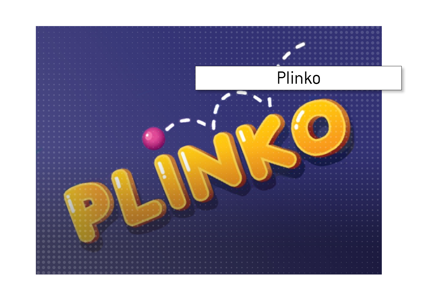 Plinko game logo as it is on the Roobet platform.  Play to win!
